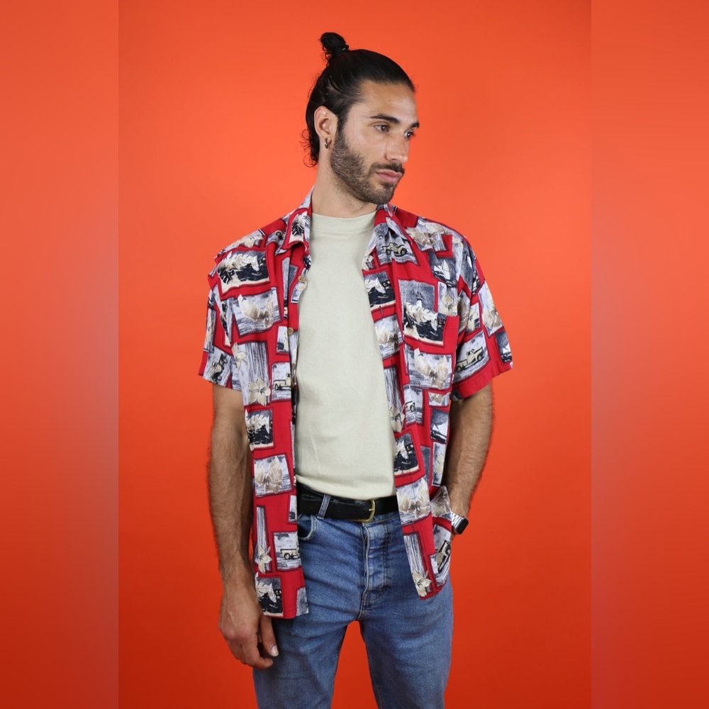 Puritan Hawaiian Red Nautical Hawaiian Shirt